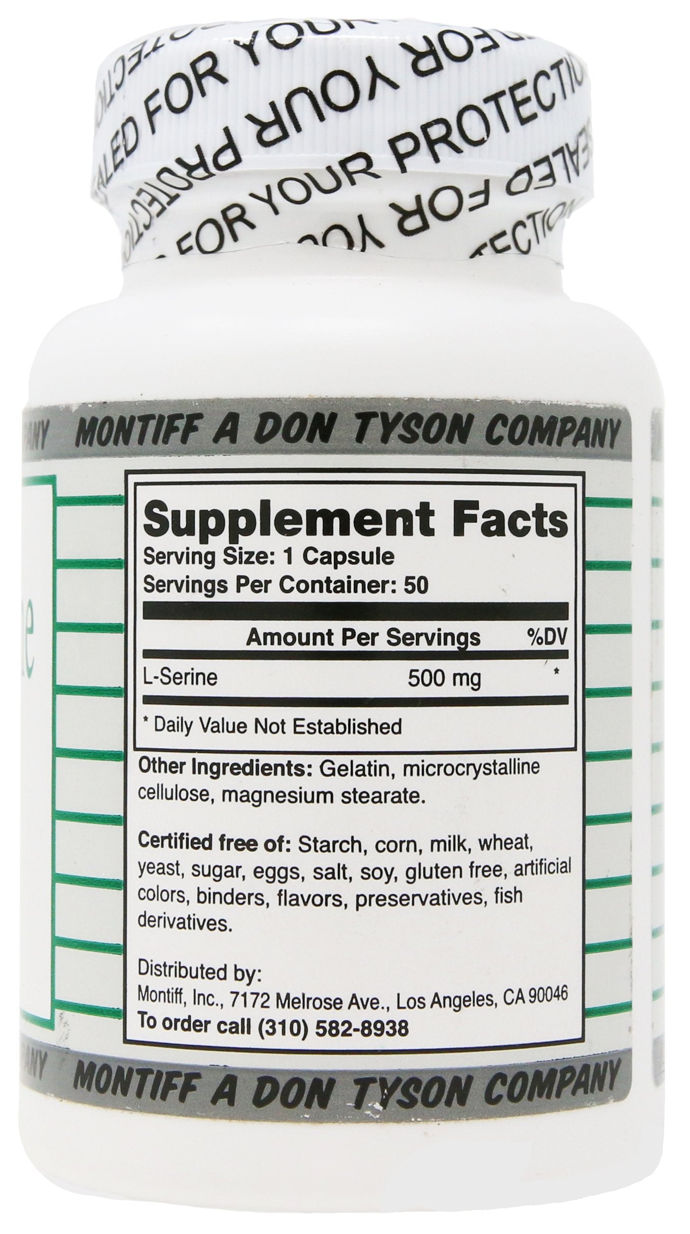 Montiff Pure L-Serine capsules ready for daily routine