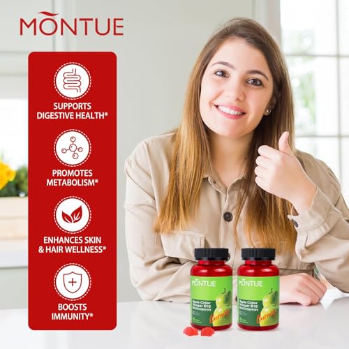 Montue ACV Gummies texture with natural apple flavor for easy daily use.