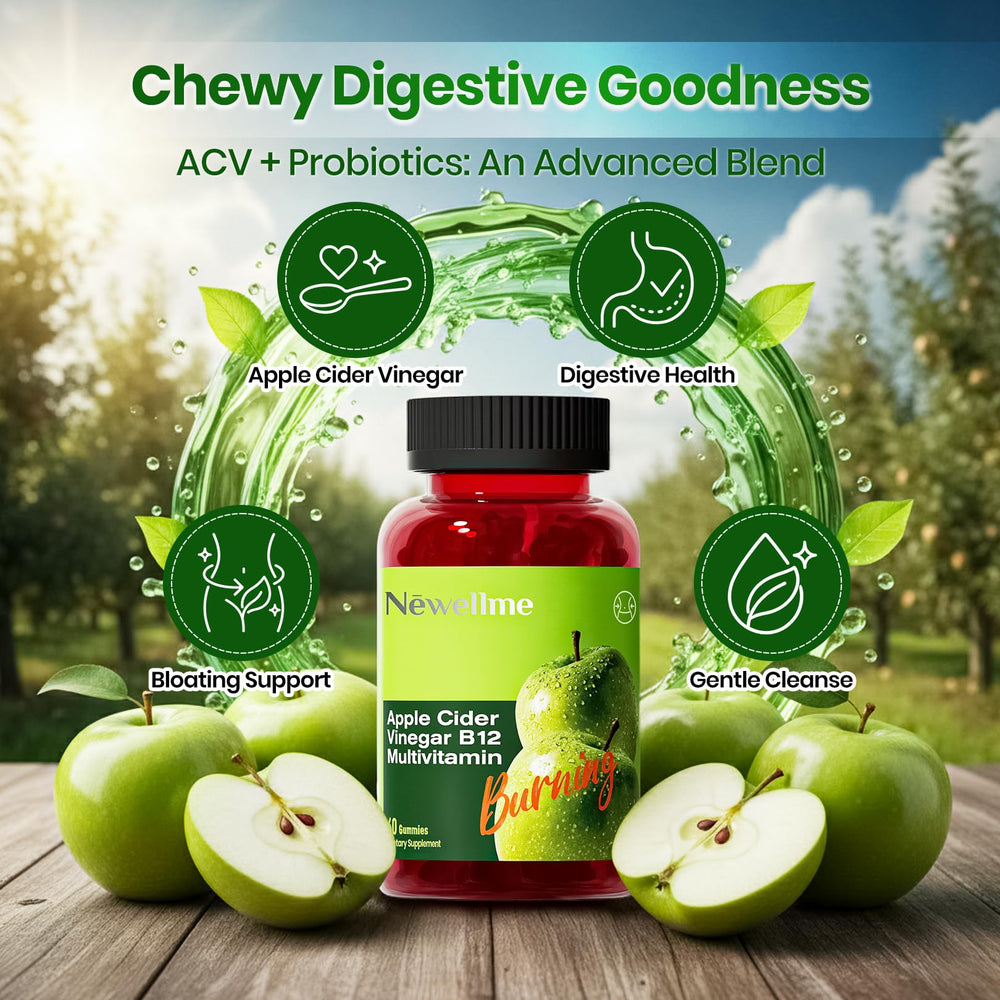 Montue NewellMe ACV Gummies bag highlights ingredients for vegan health.