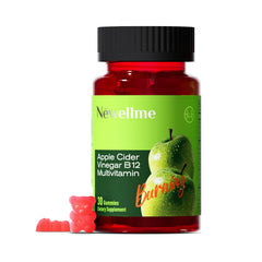 Montue Newellme gummies bottle showing apple flavor for daily digestive comfort.