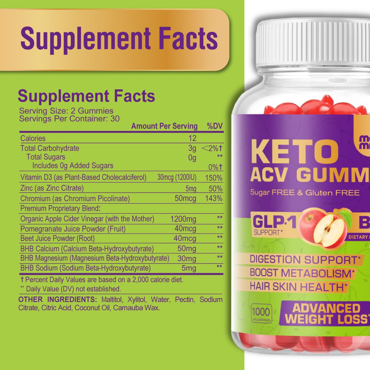 Mood Mingle Keto ACV Gummies serving tray emphasizes 60 gummies per bottle.