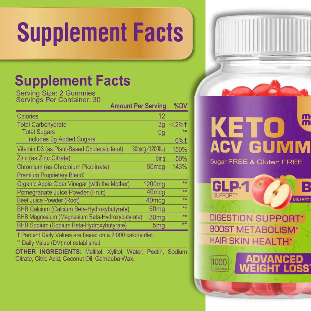 Mood Mingle Keto ACV Gummies serving tray emphasizes 60 gummies per bottle.