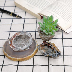Mookaitedecor agate geode drusy interior visible in light for dramatic sparkle