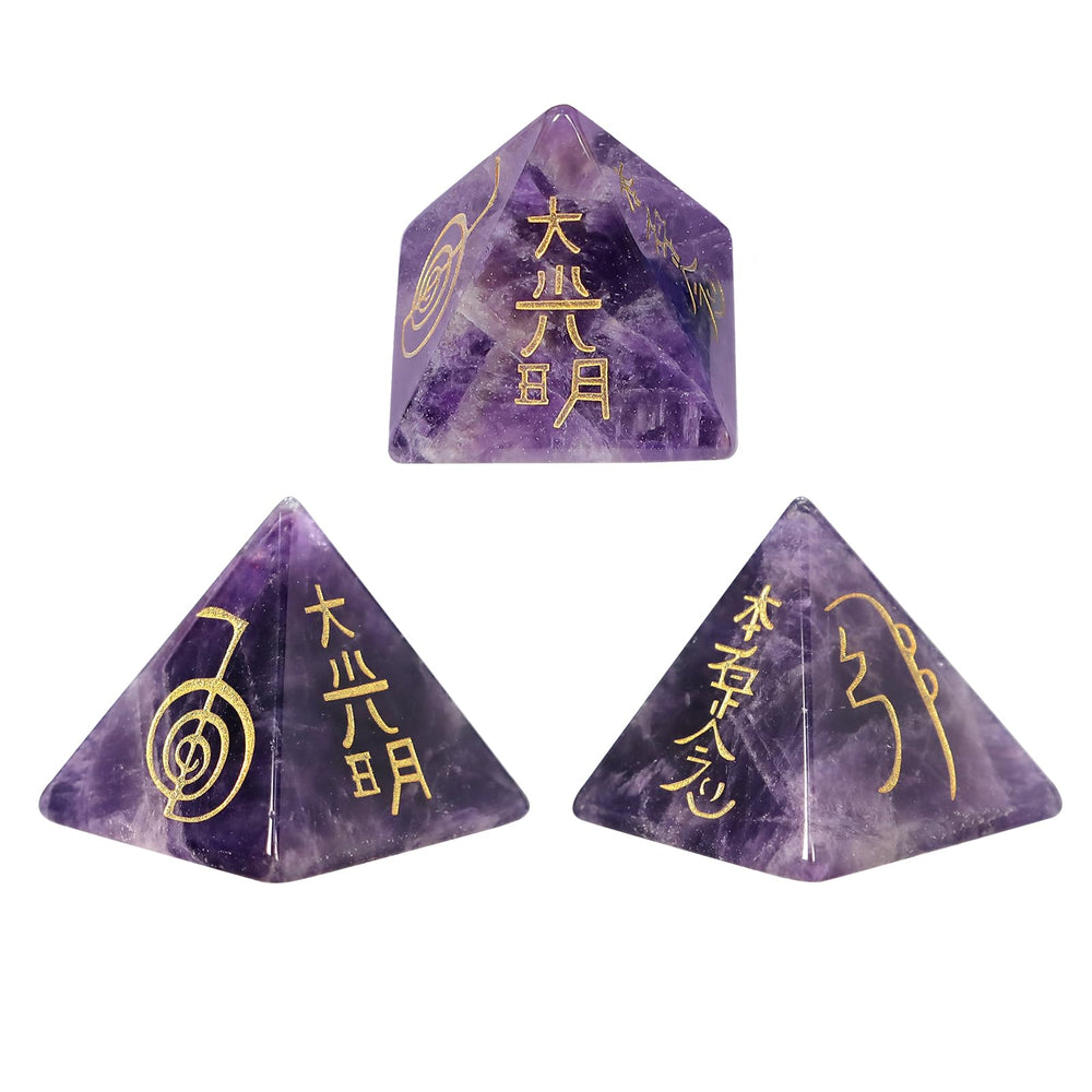 Mookaitedecor amethyst pyramid in gift bag adds tranquil decor for home or office.