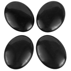 Mookaitedecor Black Obsidian palm stones set of 4 for grounding and focus.