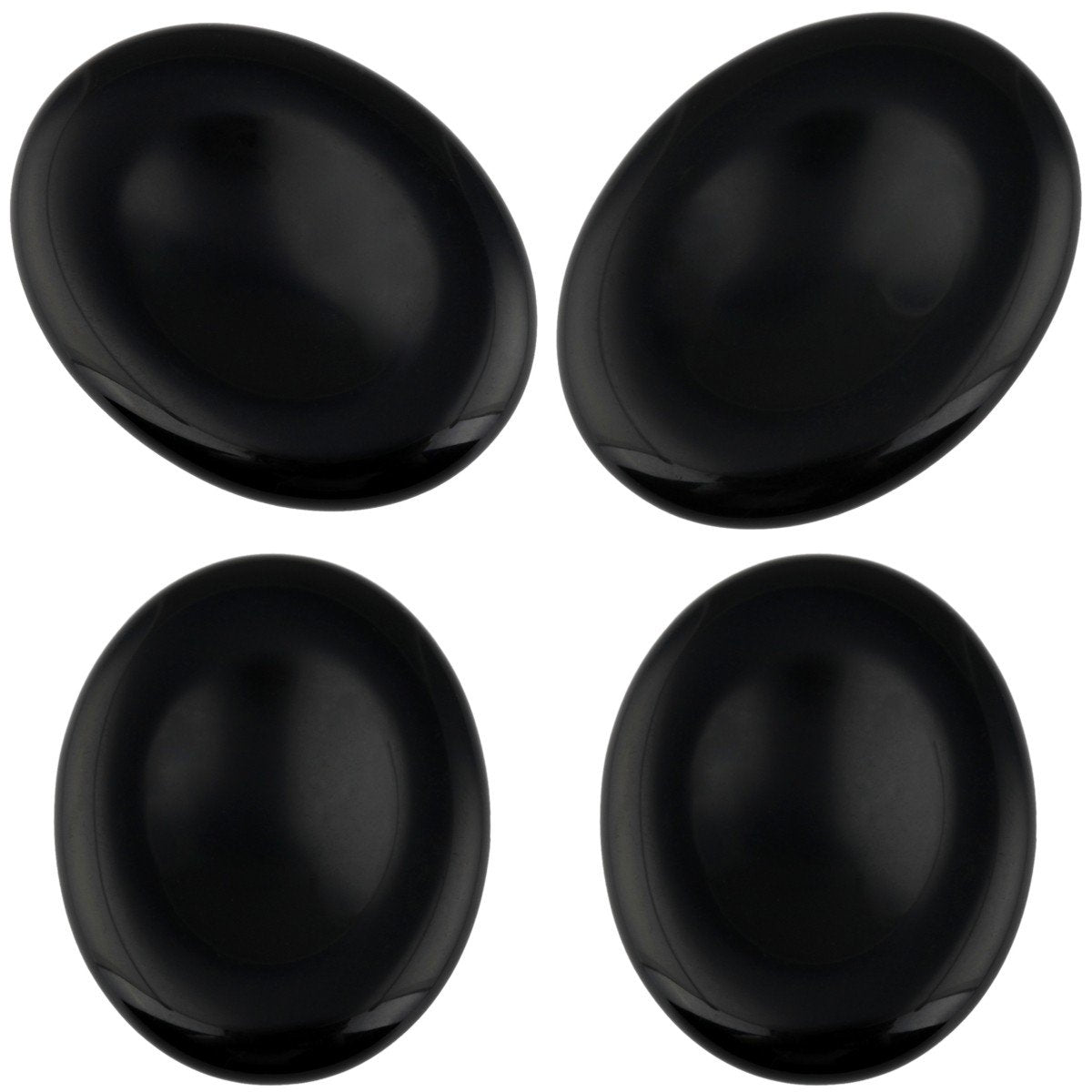 mookaitedecor black obsidian thumb worry stone in oval shape for on-the-go tension relief