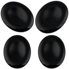mookaitedecor black obsidian thumb worry stone in oval shape for on-the-go tension relief