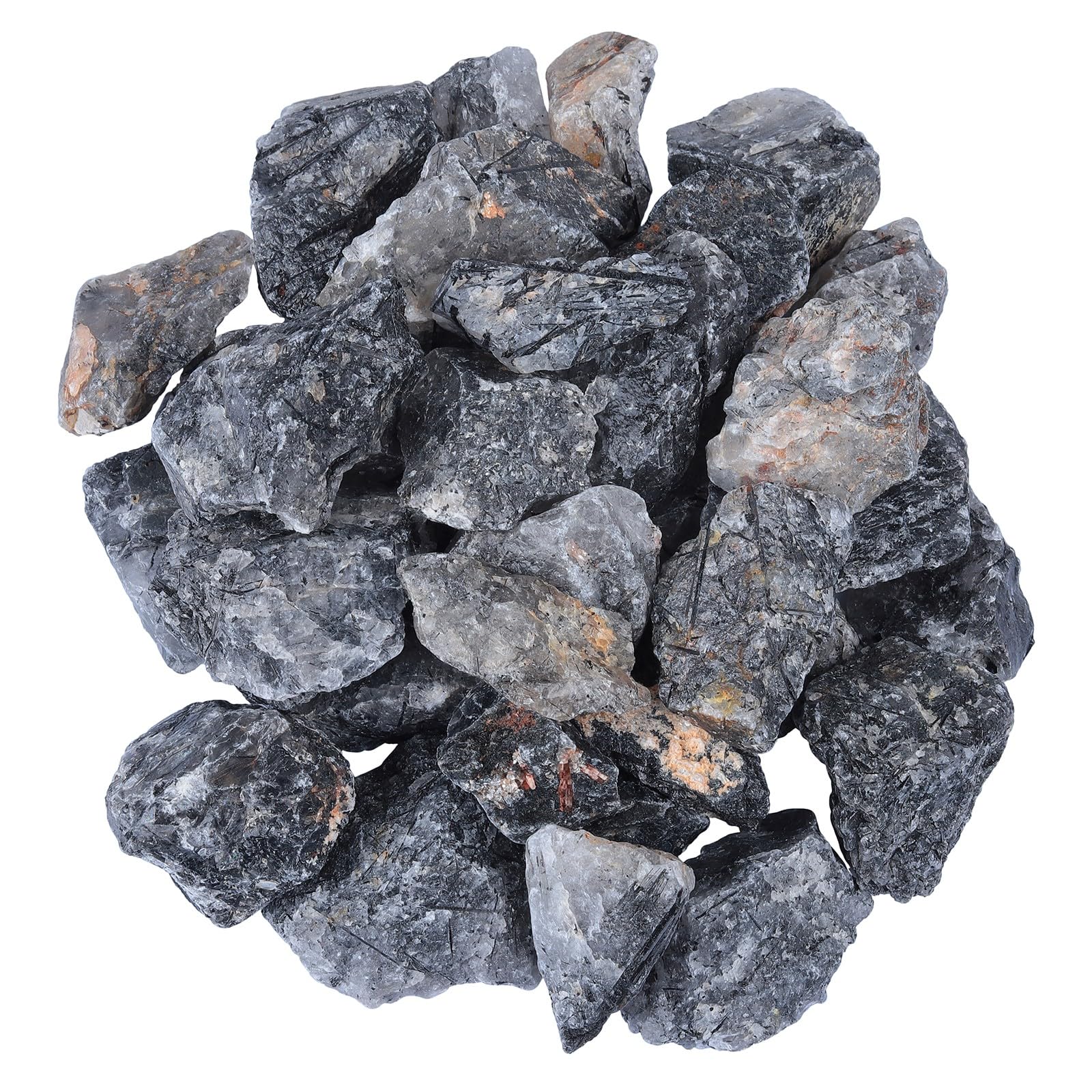 Mookaitedecor Black Rutilated Quartz rough crystals ideal for DIY crafts and decorative displays.