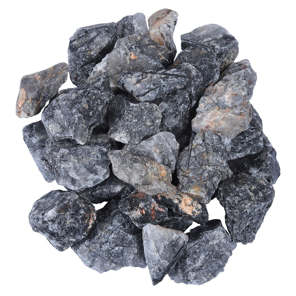 Mookaitedecor Black Rutilated Quartz rough crystals ideal for DIY crafts and decorative displays.