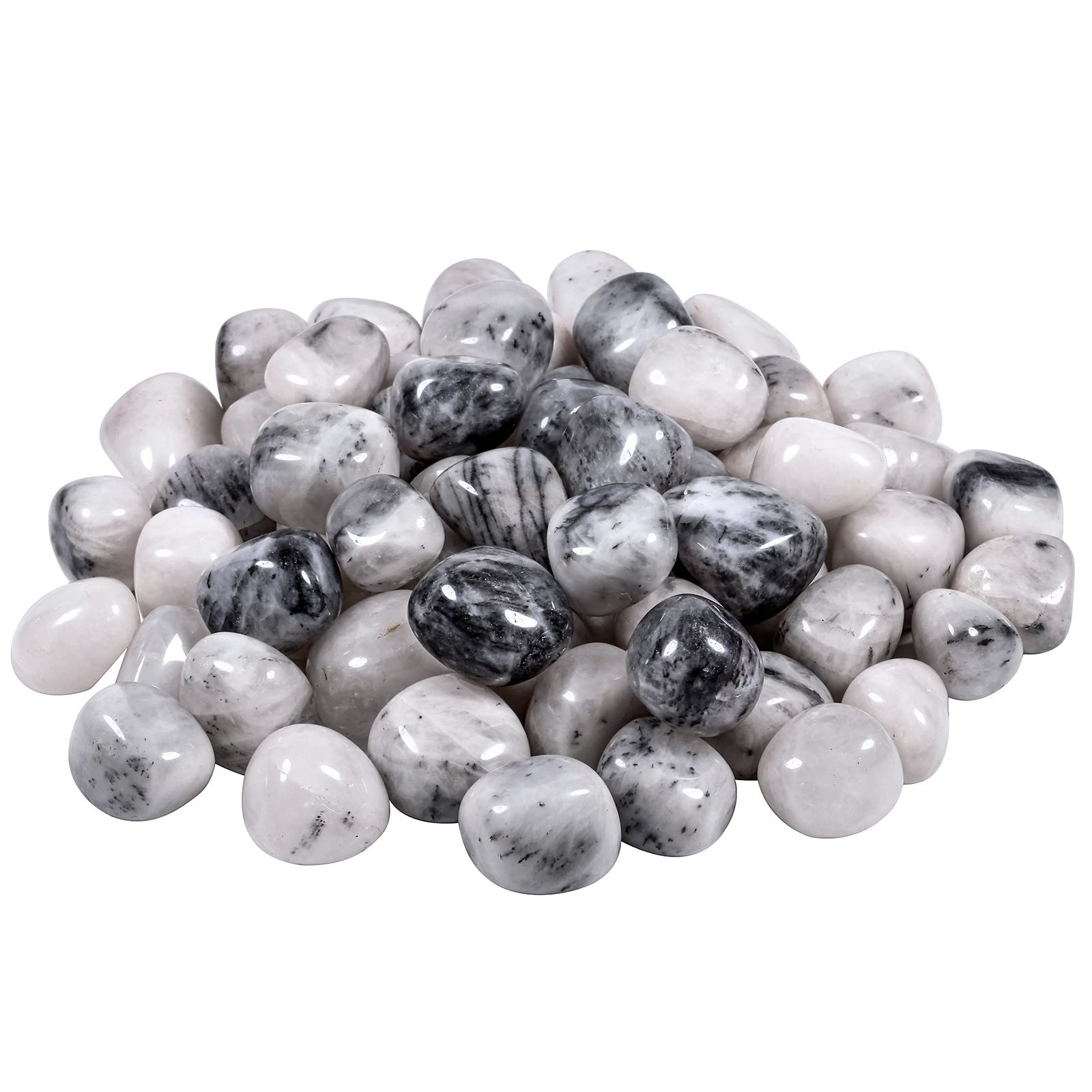 mookaitedecor black rutilated quartz tumbled stones 1lb pack for DIY crafts and meditation