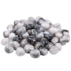 mookaitedecor black rutilated quartz tumbled stones 1lb pack for DIY crafts and meditation