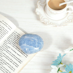 Mookaitedecor blue celestite heart centerpiece for wedding decor