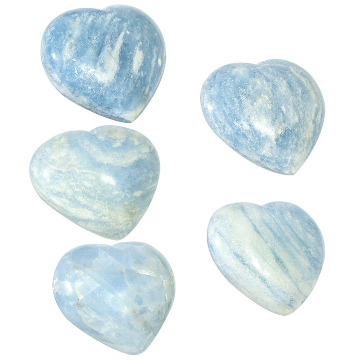 Small blue celestite heart from Mookaitedecor carried as worry stone