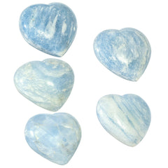 Small blue celestite heart from Mookaitedecor carried as worry stone