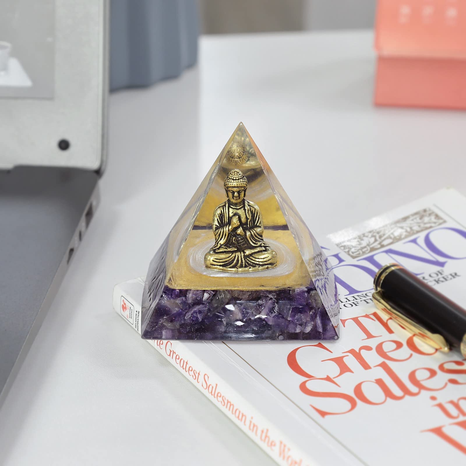 Buddha pyramid on table or shelf for Feng Shui decor