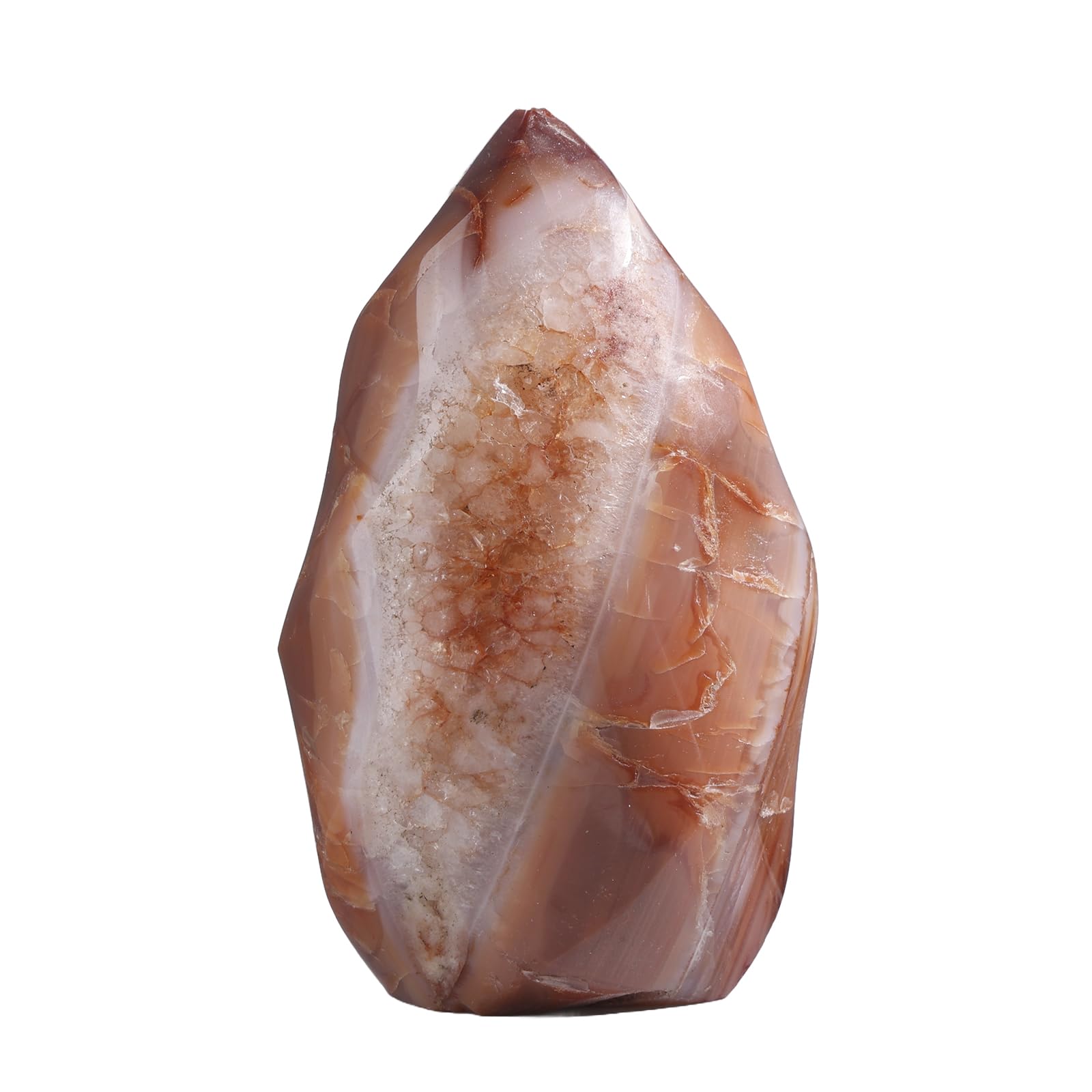Mookaitedecor carnelian flame tower on display as meditation centerpiece