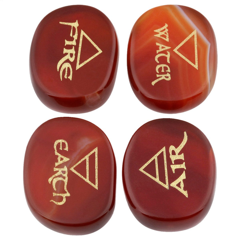 Mookaitedecor palm stones with golden triangle engraving for chakra balance and focus