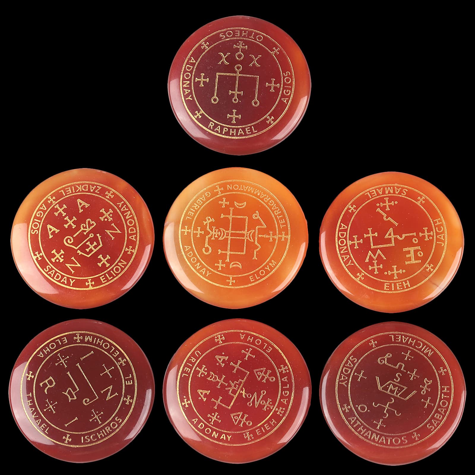 Mookaitedecor carnelian stone used in crystal grids with archangel symbols