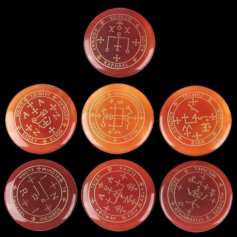 Mookaitedecor carnelian stone used in crystal grids with archangel symbols
