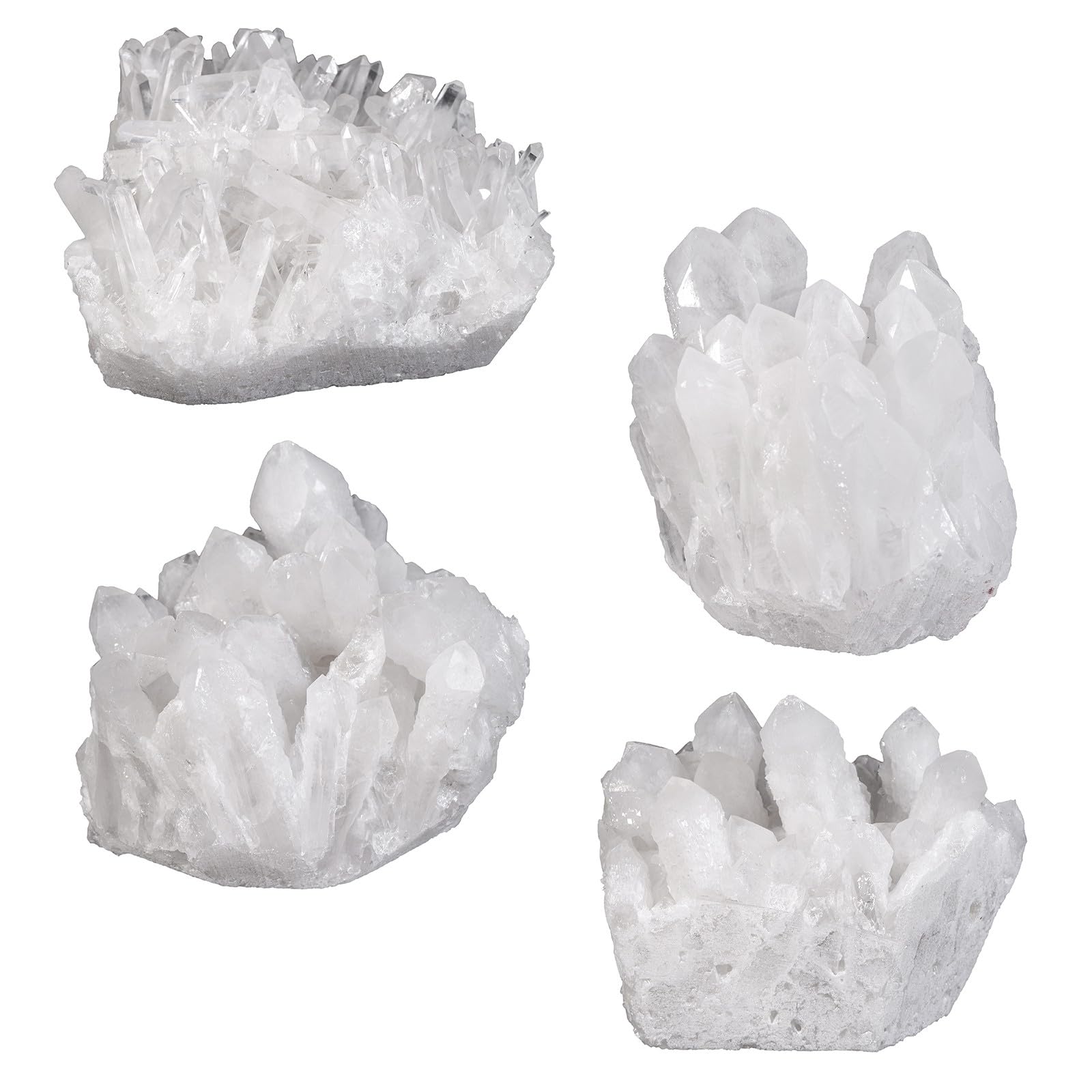 Mookaitedecor clear quartz geode ornament showcases natural artistry on an office desk.