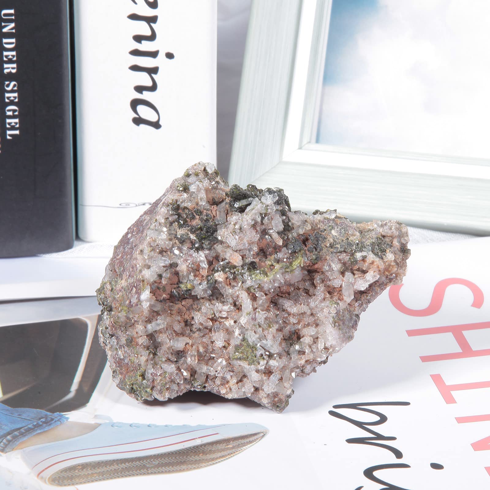 mookaitedecor epidote crystal for office desk calm atmosphere