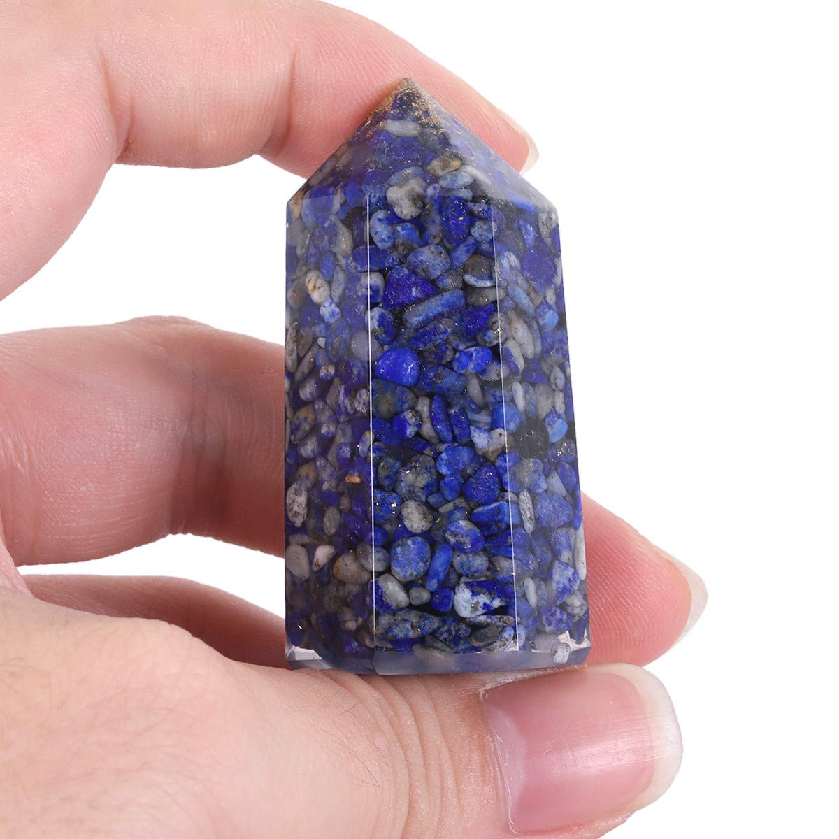 Mookaitedecor lapis lazuli wand 2 inch in hand for grounding energy