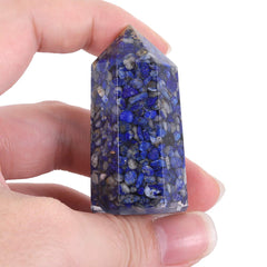 Mookaitedecor lapis lazuli wand 2 inch in hand for grounding energy