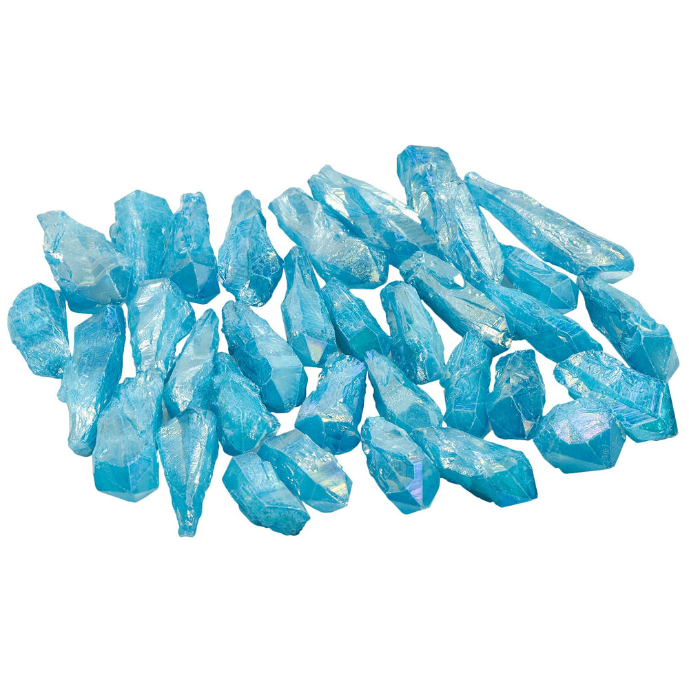 mookaitedecor light blue titanium coated quartz points bulk for crystal crafts and decor