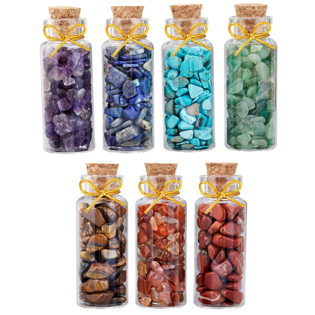 mookaitedecor mini glass wishing bottle with amethyst chips for meditation and chakra focus.