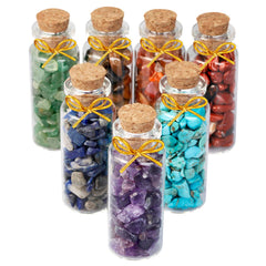 mookaitedecor mini glass bottle with lapis lazuli chips for clarity and peaceful energy.