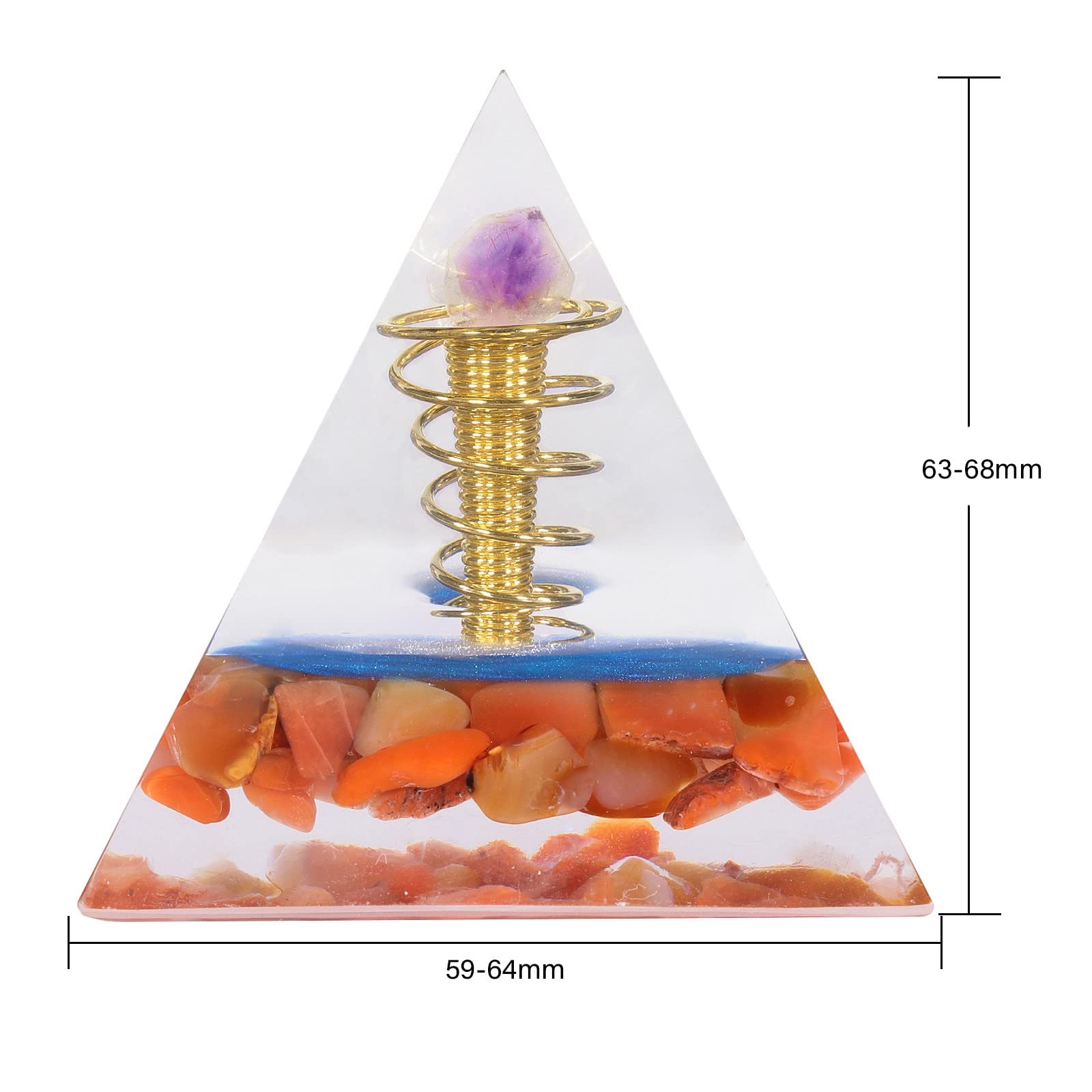 mookaitedecor orgone pyramid on desk adds calming meditation ambience.