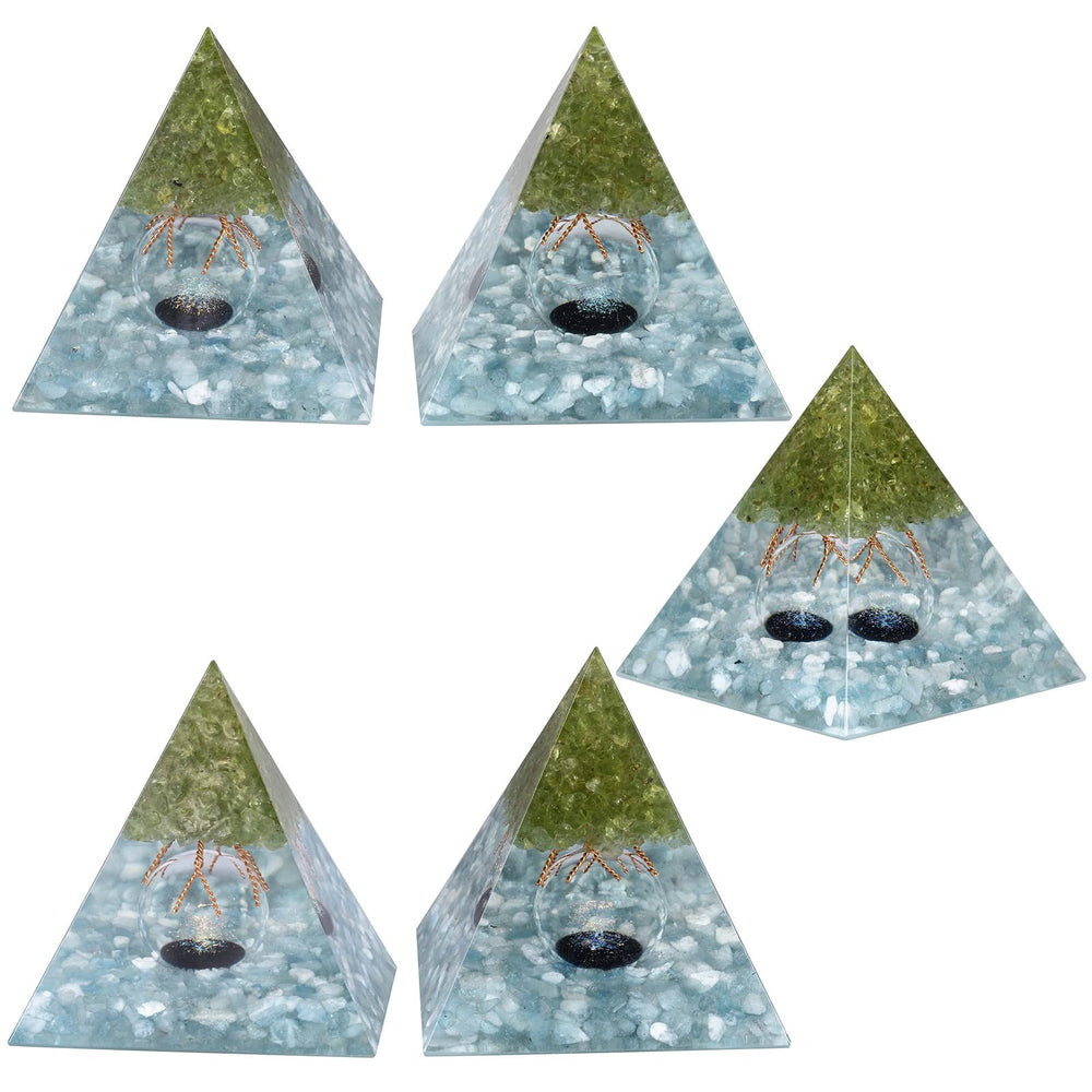 Copper wire detail adds artisanal charm to the handcrafted pyramid.