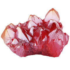 Mookaitedecor red crystal cluster comes with velvet pouch for gifting.