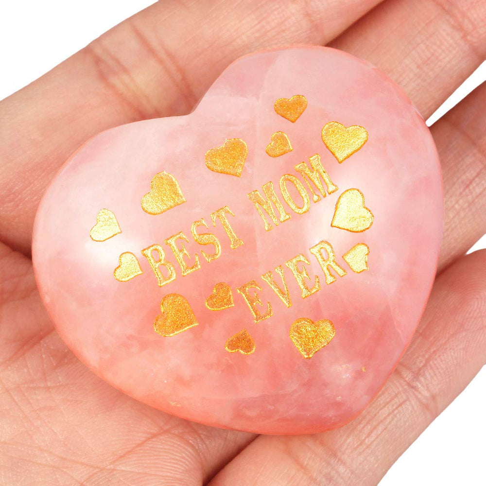 Mookaitedecor rose quartz heart closeup shows natural pink hues and polished shine.