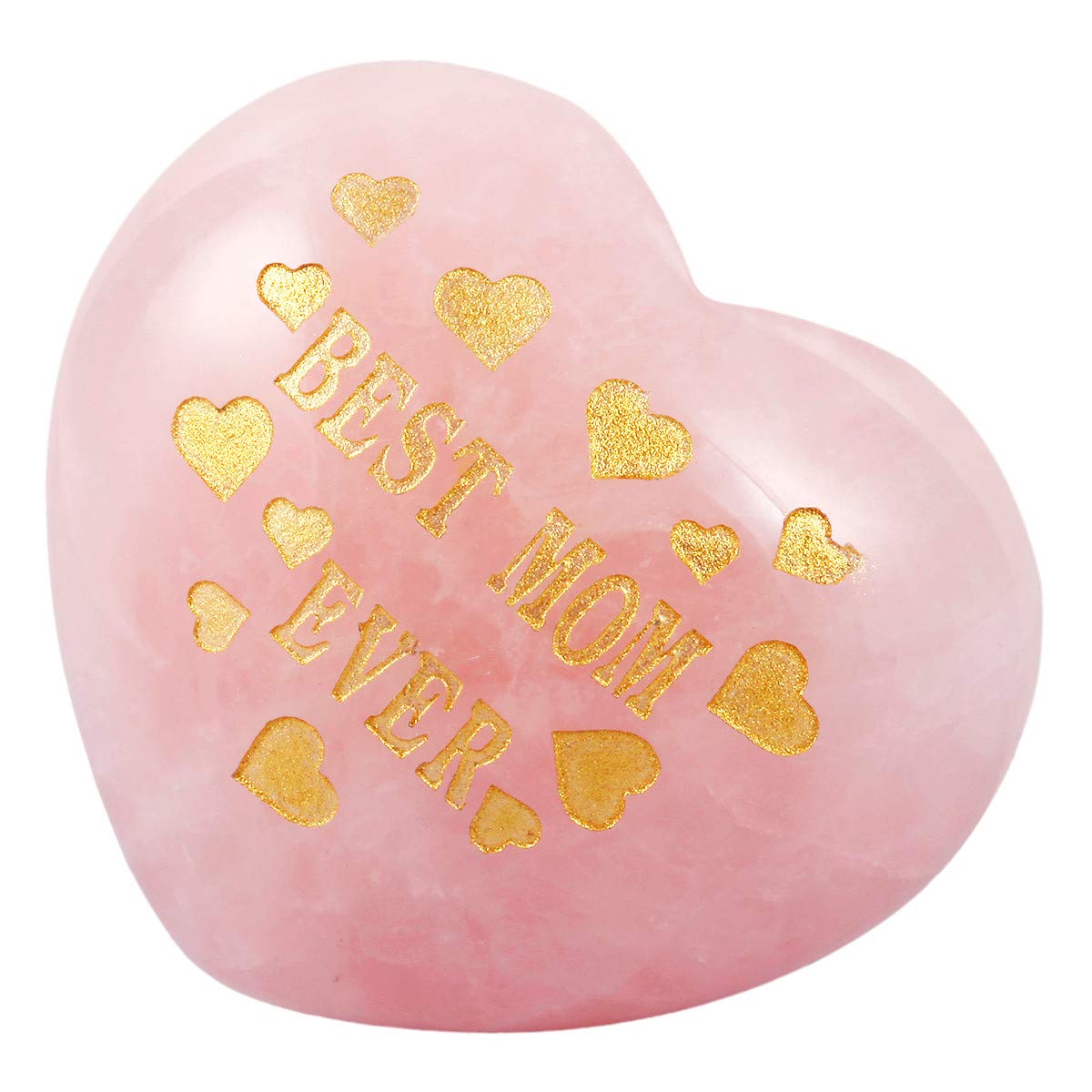 Mookaitedecor rose quartz heart palm stone held in hand for calming energy.