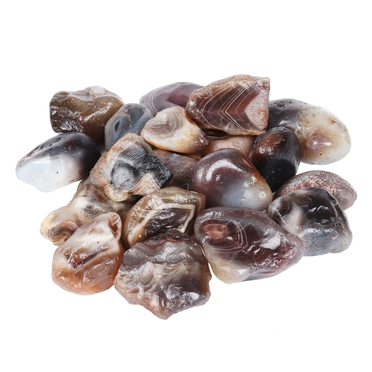 Mookaitedecor rough striped agate 1lb stones for DIY tumbling and display
