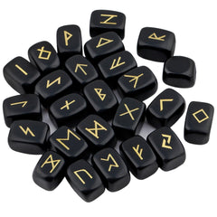 Mookaitedecor rune stones in velvet pouch ready as a gift.