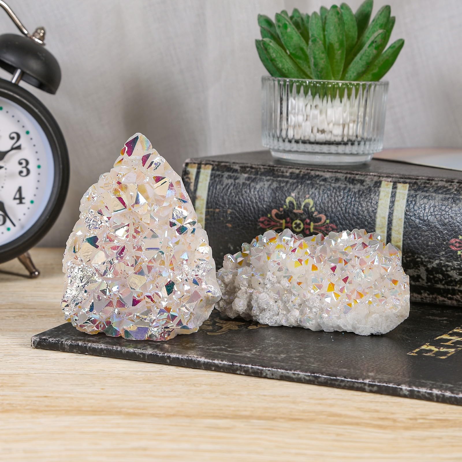 mookaitedecor clear quartz cluster reflecting sunlight in a room