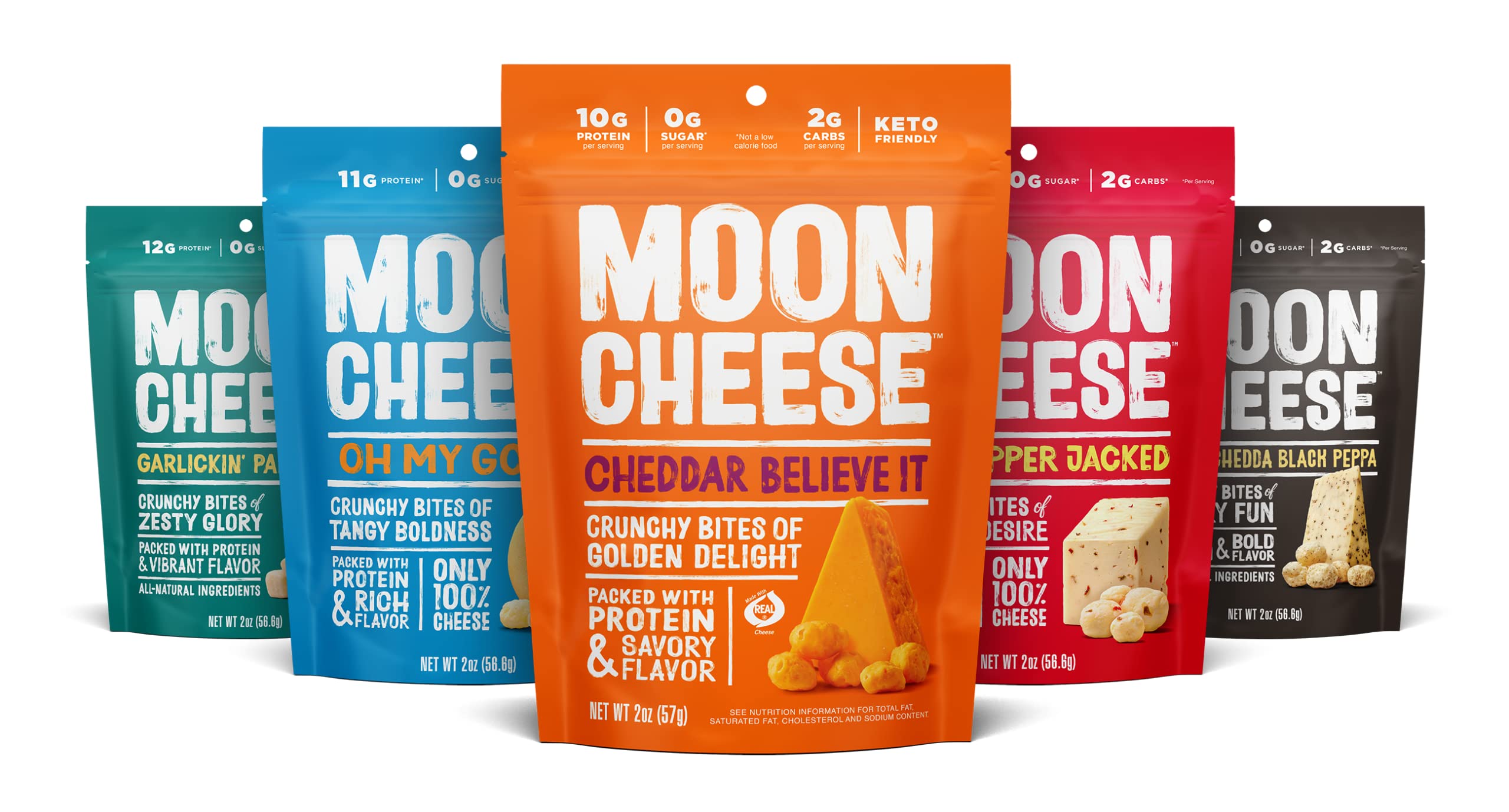 Moon Cheese Bites Bundle: five flavors for protein-packed snacking on the go