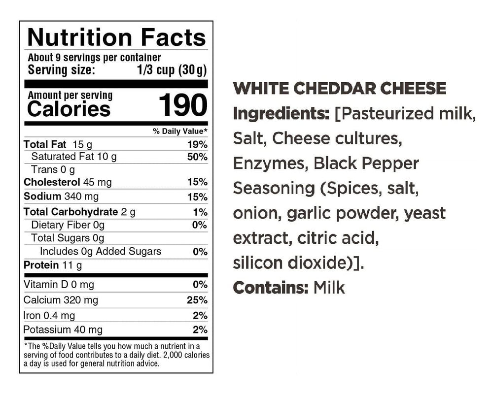 Moon Cheese Bites Two-Ounce Serving highlights convenient, keto-friendly snack option.