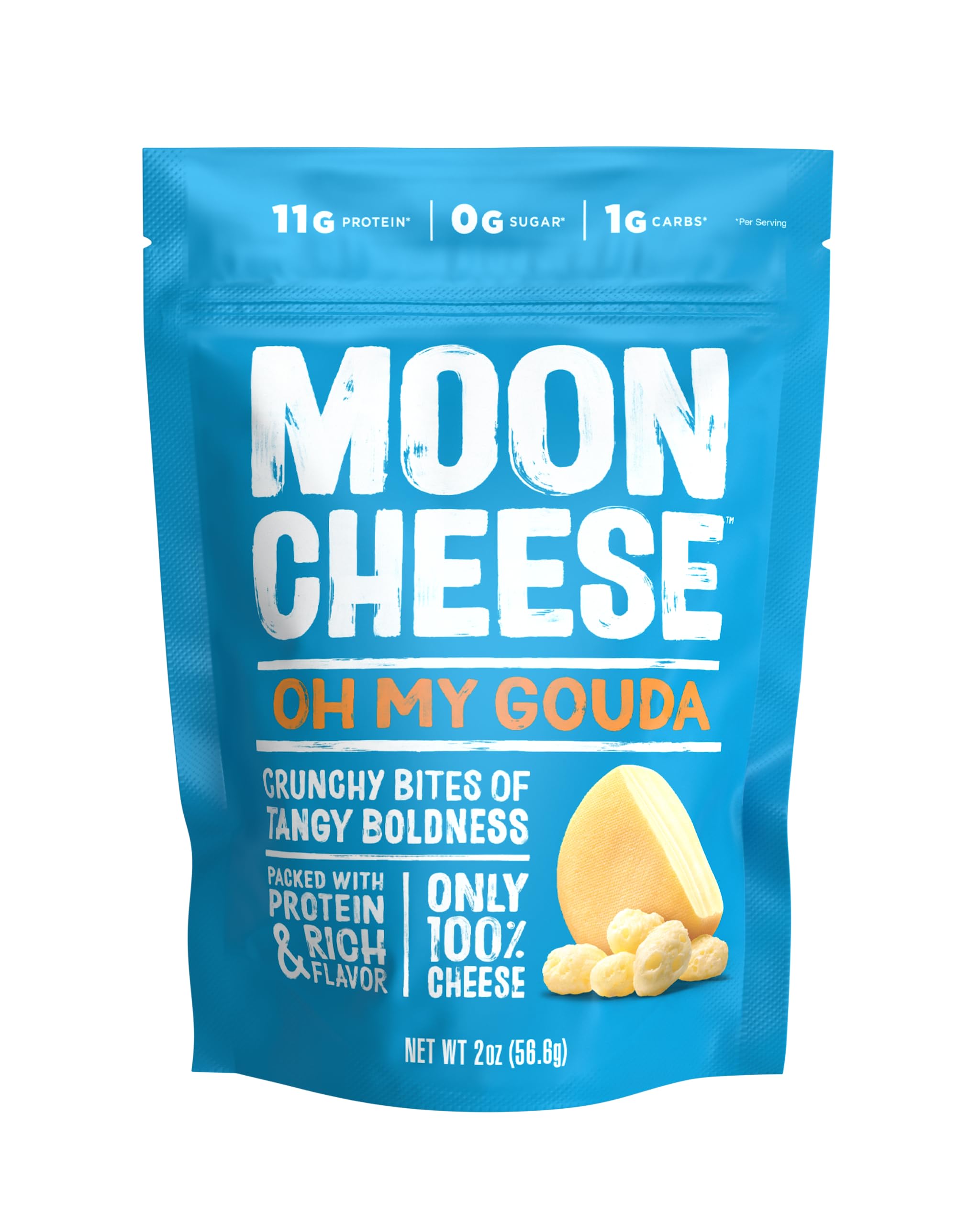 Moon Cheese Get Pepper Jacked bites close-up, peppery crunch for keto snacks.