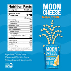 Moon Cheese Gouda bites—gluten-free, low-carb snack for mindful munching.