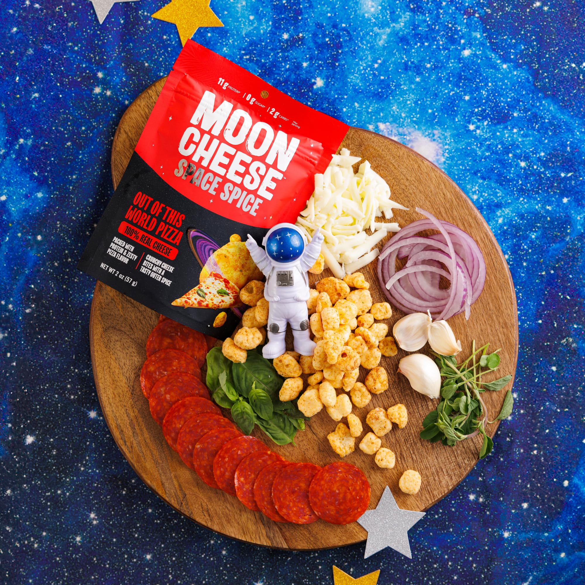 Moon Cheese Space Spice triple-pack for keto-friendly snacking