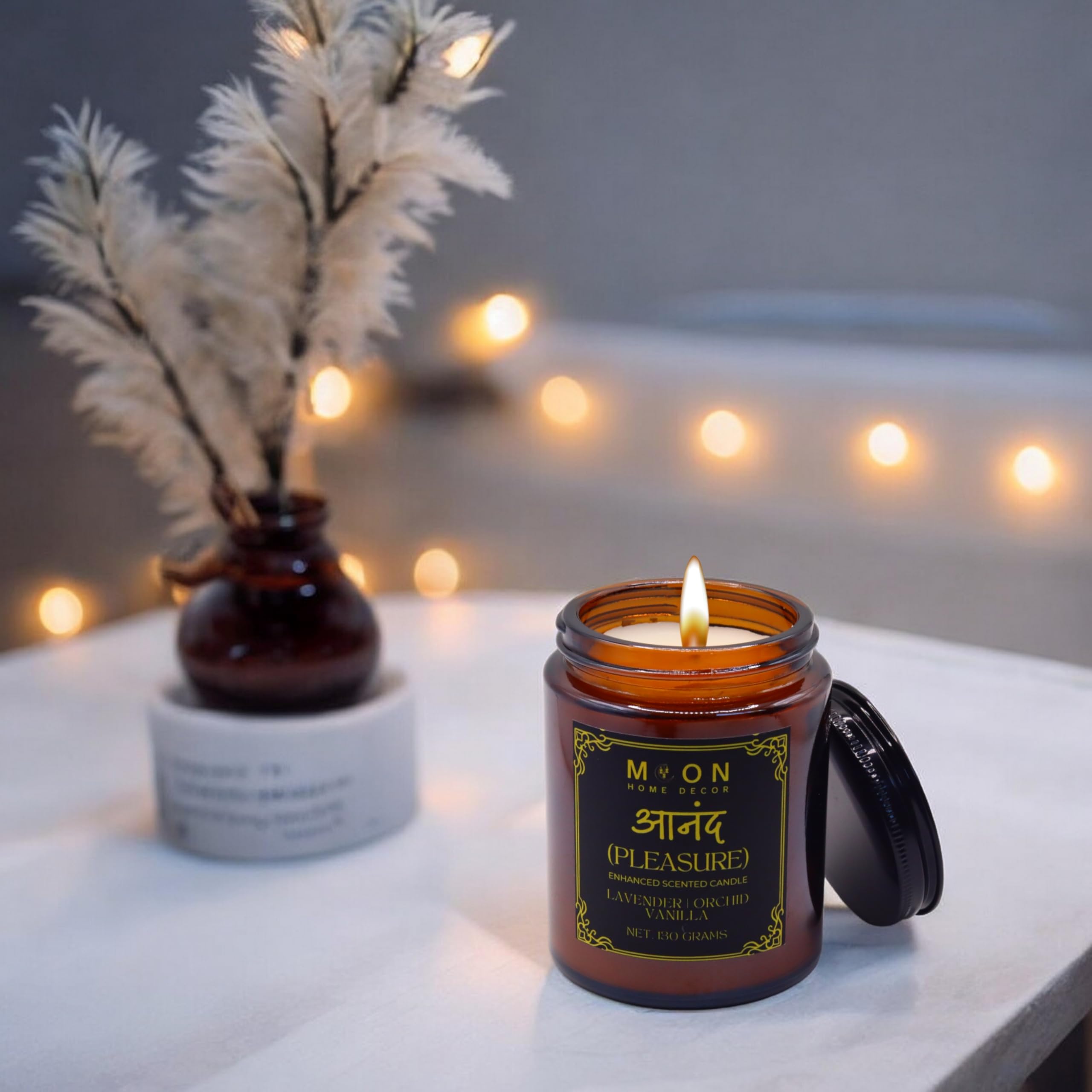 Moon Home Decor Aromatherapy candle creates cozy ambience in every room.