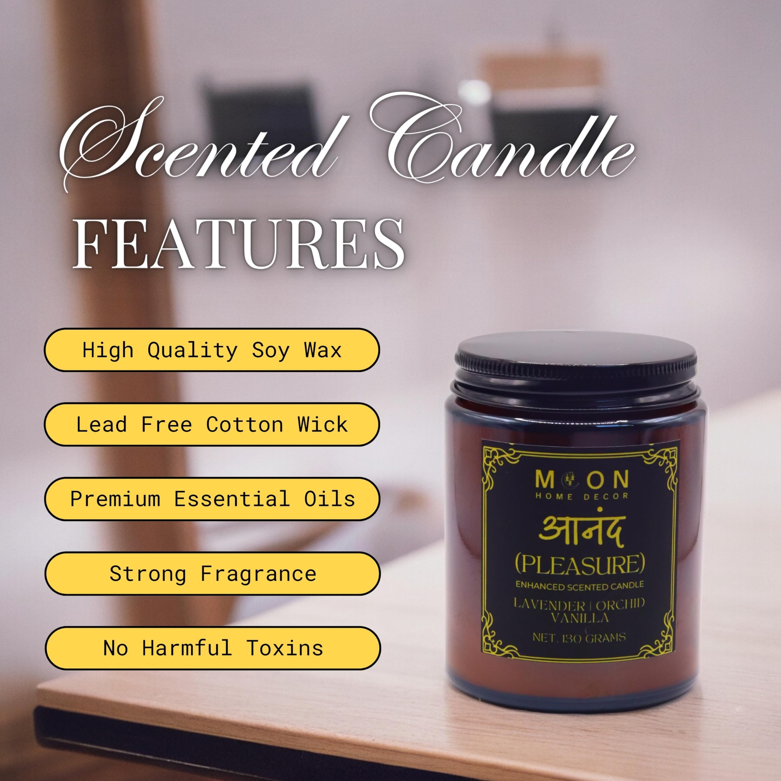Moon Home Decor Gift-ready packaging candle ideal for birthdays or holidays.
