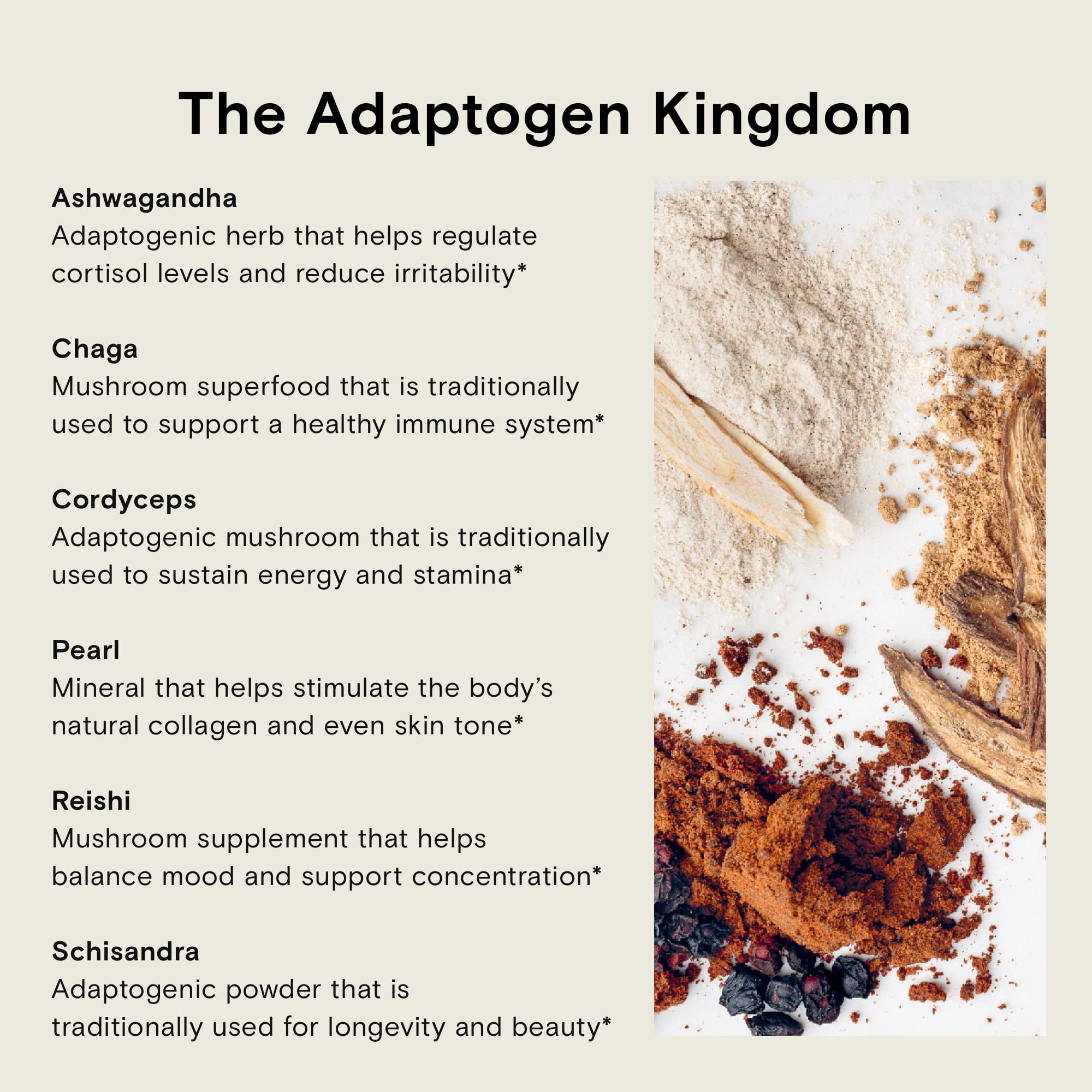 Moon Juice Ashwagandha label close-up highlights organic, vegan, gluten-free credentials.