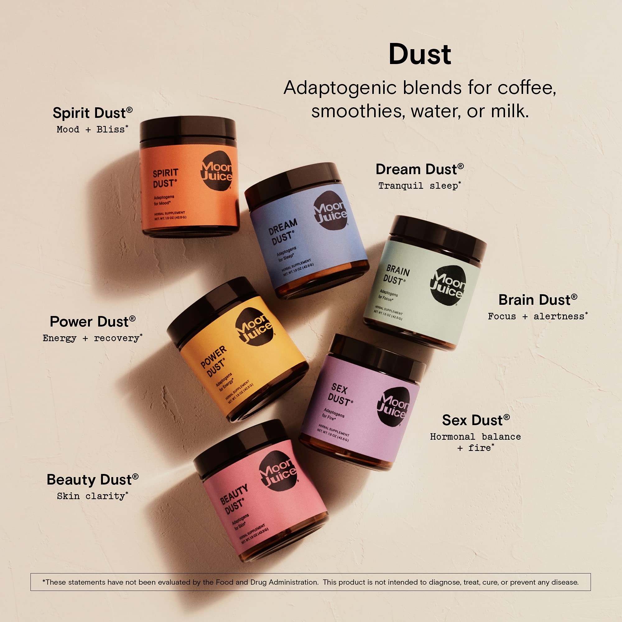 Moon Juice Brain Dust closeup powder texture and earthy aroma.