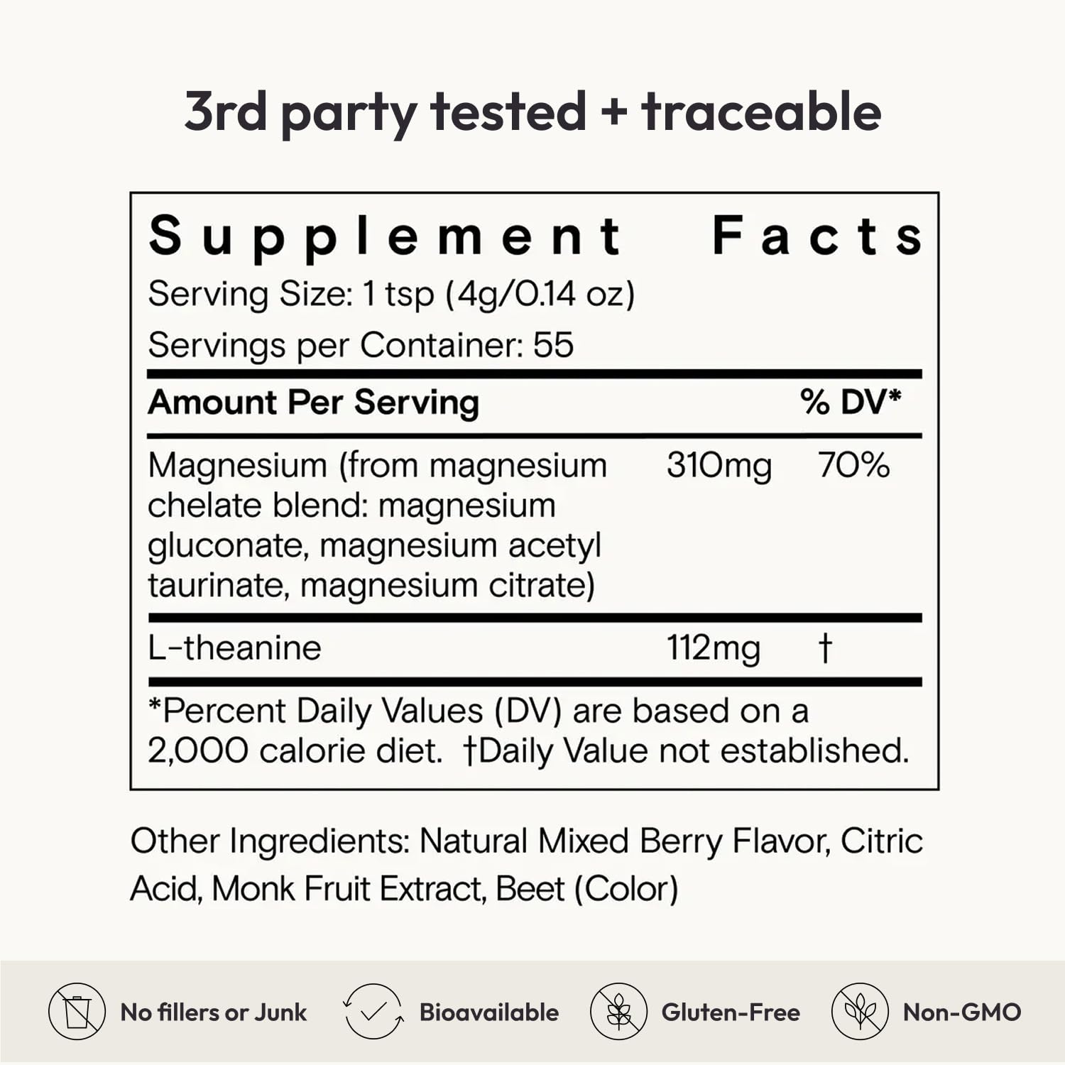 Moon Juice Magnesi-om Berry Jar mixing in glass with liquid for quick prep