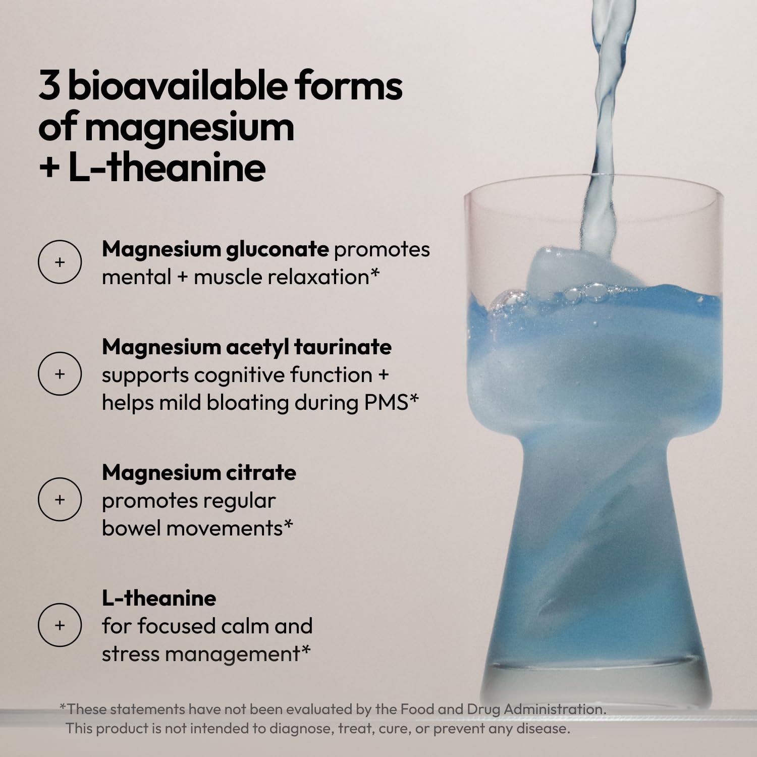 Moon Juice Magnesi-om Blue Lemon Jar dispensing shot, convenient scoop for quick mixes