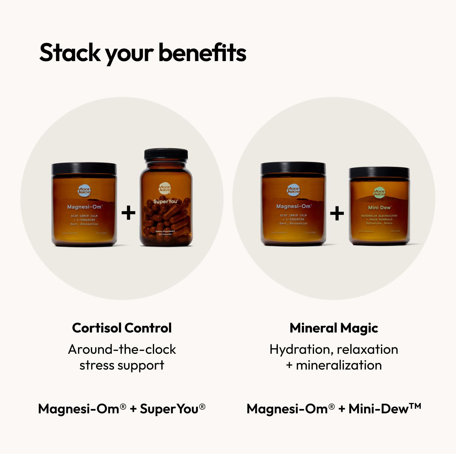 Moon Juice Magnesi-Om bottle on kitchen counter for daily use.